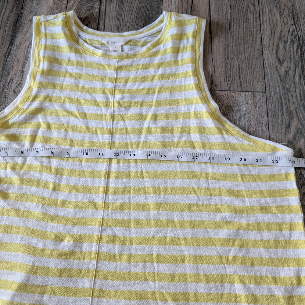 CASLON Tank Top Yellow and White Stripes Plus Size 1X NWOT - Picture 4 of 9